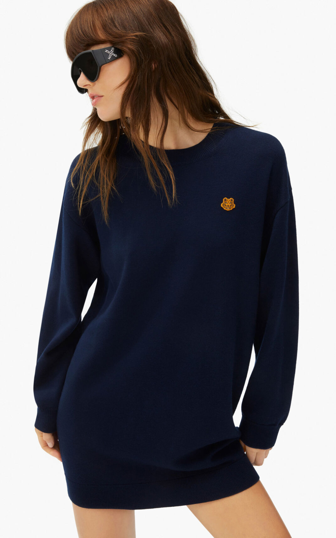 Kenzo Tiger Crest jumper Kjole Dame - Blå Sort DK-239257